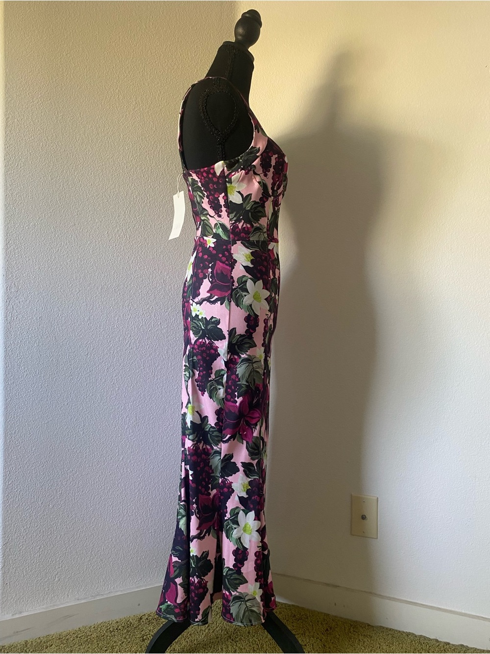 Zara Godet Pink & Purple Floral Midi Dress - Picture 7 of 11